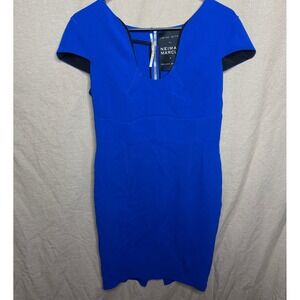Roland Mouret Neiman Marcus Blue Sheath Dress Limited Edition US 12 Cap Sleeves